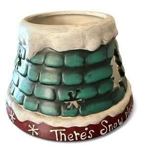 CANDLE JAR SHADE CERAMIC TOPPER HOLIDAY CHRISTMAS DECOR